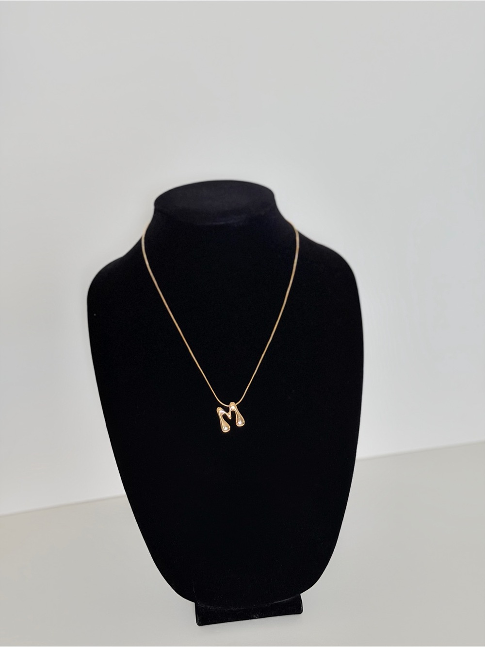 Gold Initial 'M' Necklace - Elegant Women's Pendant